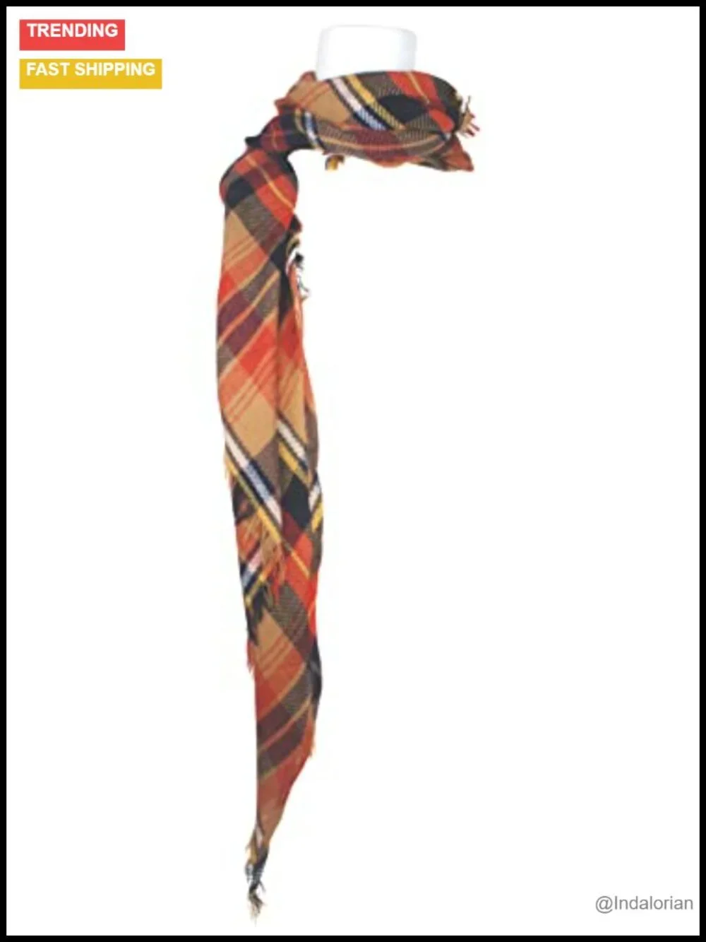 Cashmere-like Acrylic Triangle Scarf Shawl Wrap Lightweight & Warm